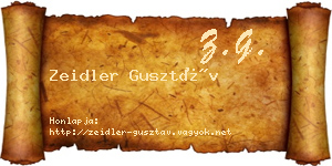Zeidler Gusztáv névjegykártya